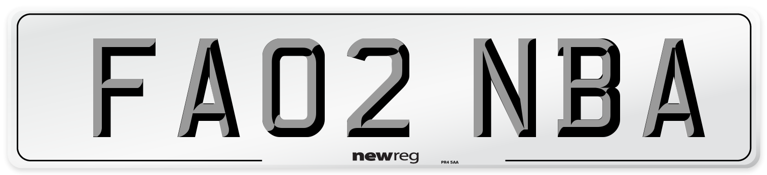FA02 NBA Number Plate from New Reg